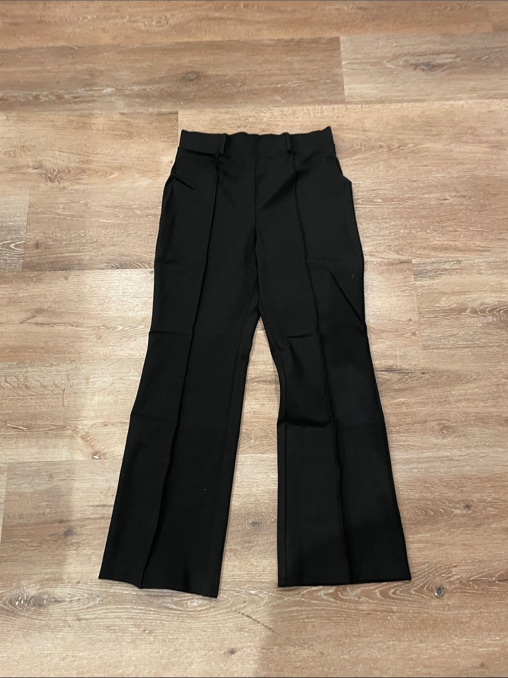 Quince Black Wide-Leg High-Rise Trousers